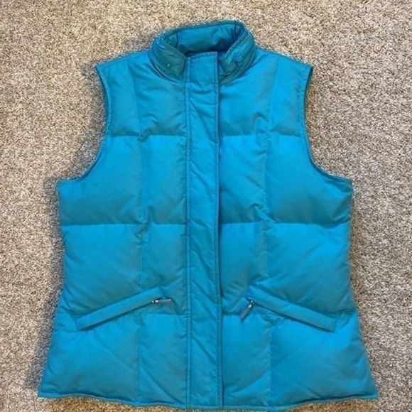 Talbots Turquoise Blue Puffer Vest with Hood - Picture 1 of 11